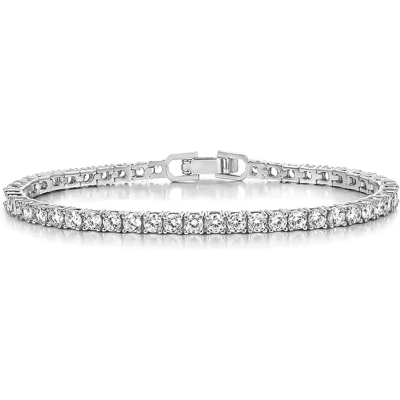 4mm Fold-Over Clasp Tennis Bracelet by Gemsme