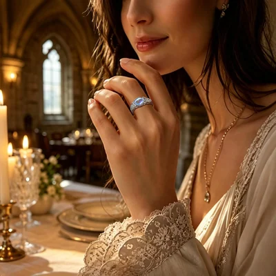 Celtic Knot Moonstone Ring by Gemsme