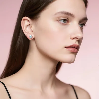Dainty Larimar Studs by Gemsme