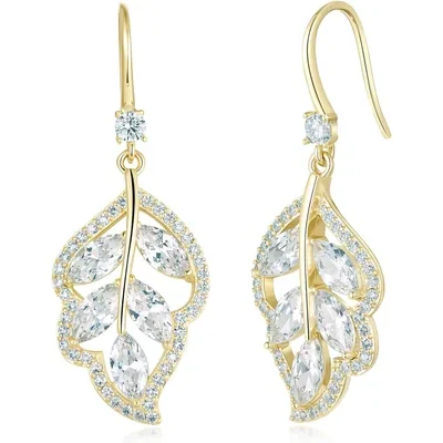 Leaf Drop Earrings by Gemsme, Gold · Leaf