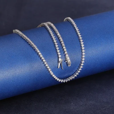 2mm Tennis Necklace by Gemsme, White Gold