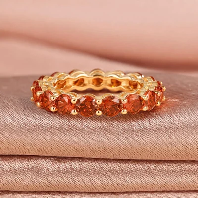 Colored Stone Eternity Band by Gemsme, Red
