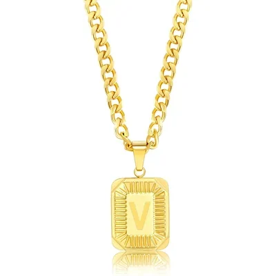 Initial Letter Pendant by Gemsme, Yellow Gold · V