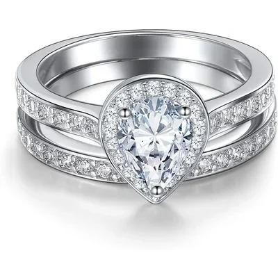 Split-Band Halo Bridal Set by Gemsme