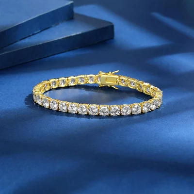 Classic Tennis Bracelet, 2 to 6mm by Gemsme, 5mm Yellow Gold