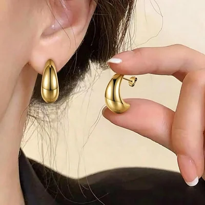 Chunky Moon Studs by Gemsme, Gold