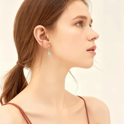 Larimar Teardrop Drop Earrings by Gemsme, Blue