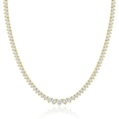 Graduated Tennis Necklace by Gemsme, Yellow Gold-3-5mm Graduated