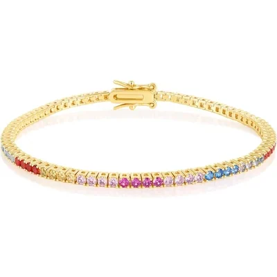 2mm Multi-Color Tennis Bracelet by Gemsme, 2.0mm · Gold Plated