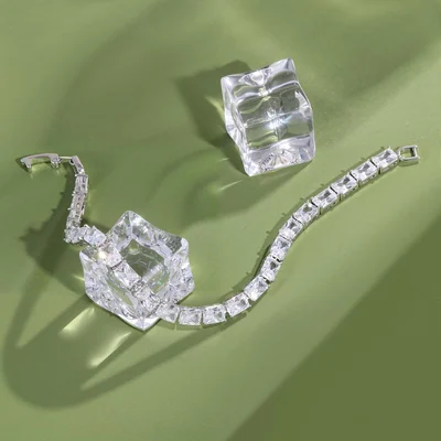 4x6mm Halo Square Tennis Bracelet by Gemsme