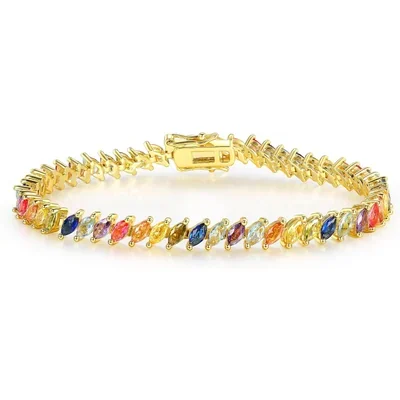 Rainbow Marquise Tennis Bracelet by Gemsme
