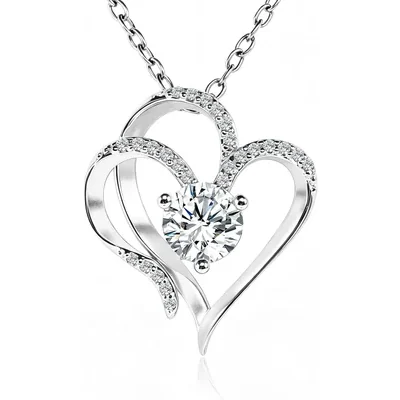 Heart Locket Necklace by Gemsme, White Gold Plated