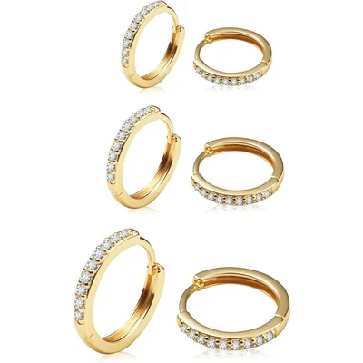 Gold Huggie Hoops, Two Pairs by Gemsme, Gold · 8/10/12mm