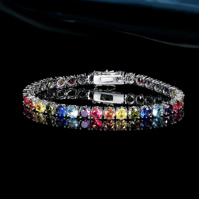 5mm Rainbow Tennis Bracelet by Gemsme
