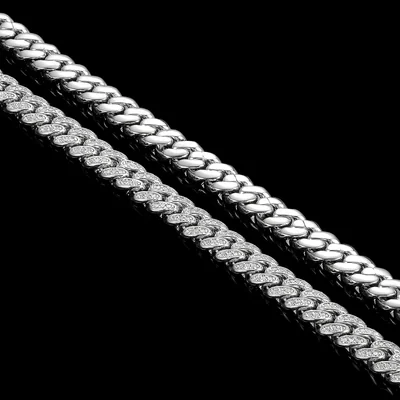 Iced Cuban Chain Necklace, 16 Inch by Gemsme