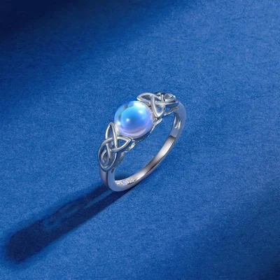 Celtic Knot Moonstone Ring by Gemsme