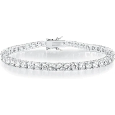 Classic Tennis Bracelet, 2 to 6mm by Gemsme, 4mm White Gold