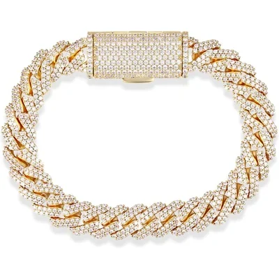 Heavy Iced Cuban Bracelet, 10 to 13mm by Gemsme, 10mm · Gold Plated