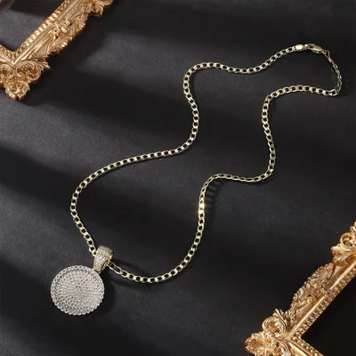 Pavé Disc Pendant by Gemsme, Gold Plated