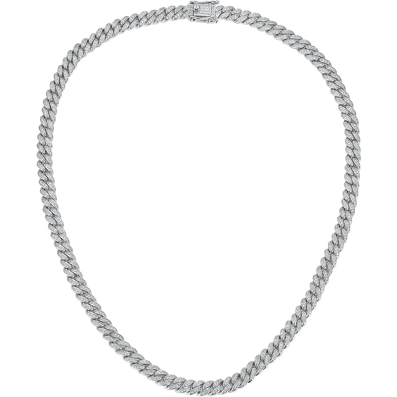 Iced Cuban Chain Necklace, 16 Inch by Gemsme