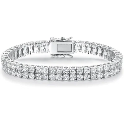 Two- and Three-Row Tennis Bracelet by Gemsme, White Gold · 2 Rows