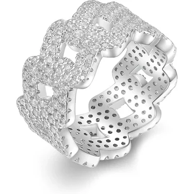 Cuban Link Band Ring by Gemsme