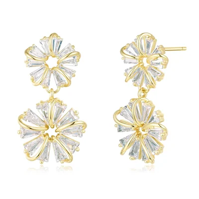 Bridal Drop Earrings by Gemsme, Gold · Flower Drop Earrings