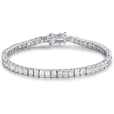 3mm Tennis Bracelet in 14K White Gold Plate by Gemsme