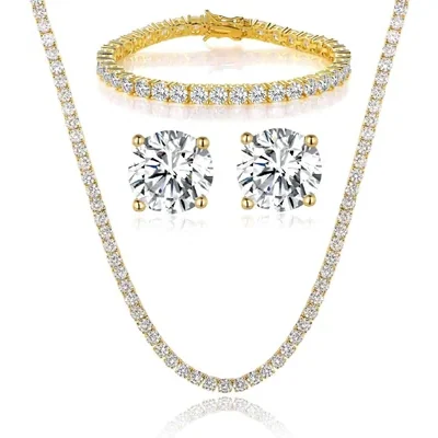 Yellow Gold Tennis Set of Three by Gemsme, Gold