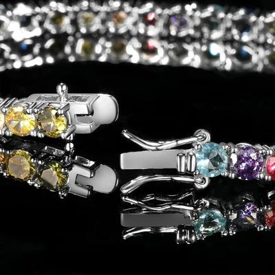 4mm Rainbow Tennis Bracelet by Gemsme