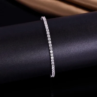 Sterling Silver Tennis Bracelet by Gemsme, S925 3mm CZ