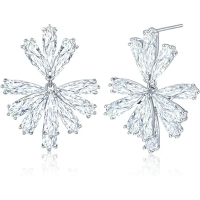 Bridal Drop Earrings by Gemsme, White · Flower Shape