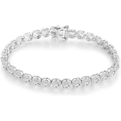 3mm Square Halo Tennis Bracelet by Gemsme