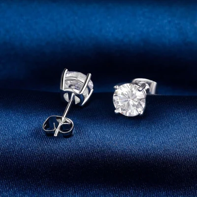 Round and Square Stud Set by Gemsme, 3-7mm White Gold · Round 4 Prong