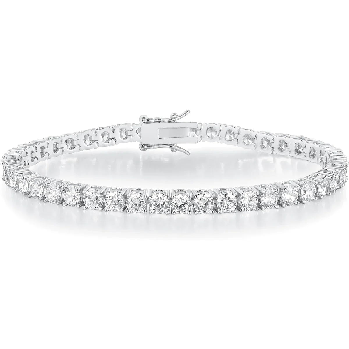 Classic Tennis Bracelet, 2 to 6mm by Gemsme, 4mm White Gold