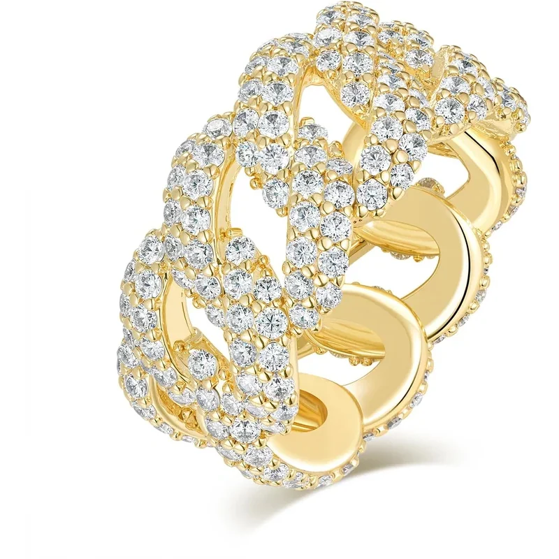 Cuban Statement Ring by Gemsme, 2 Row · Gold