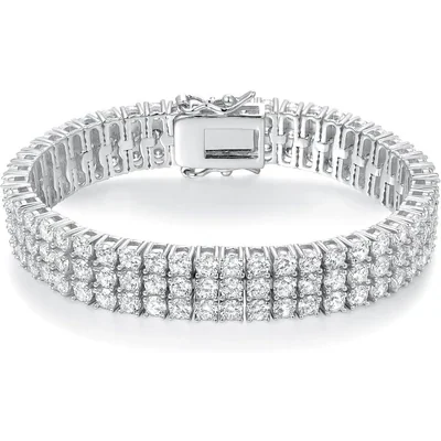 Two- and Three-Row Tennis Bracelet by Gemsme, White Gold · 3 Rows