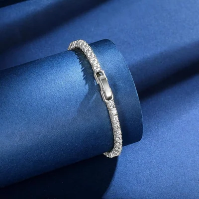 4mm Fold-Over Clasp Tennis Bracelet by Gemsme