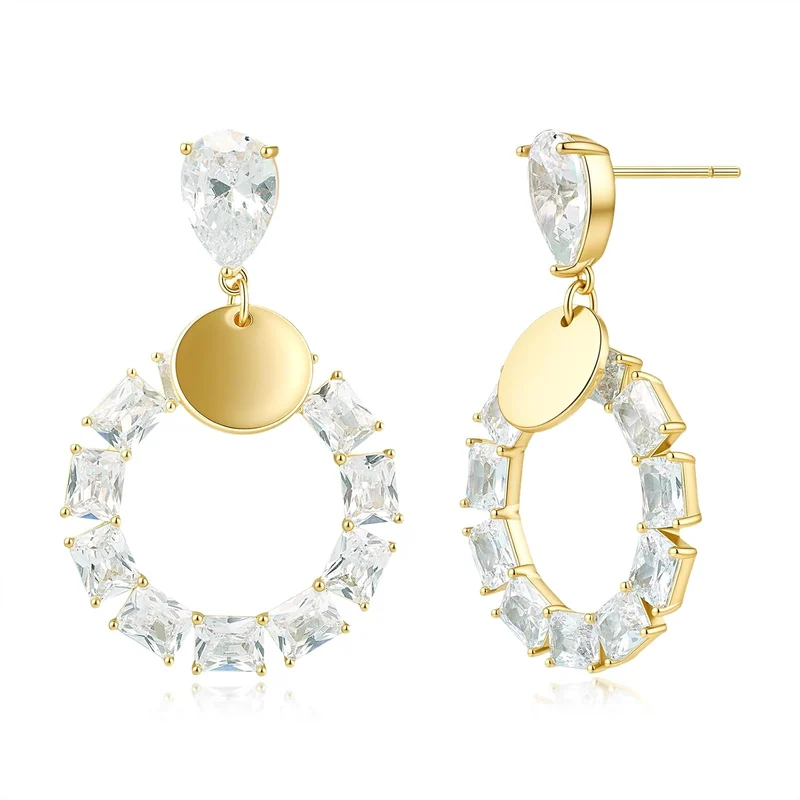 Square and Pear Drop Earrings by Gemsme