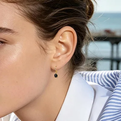 Leverback Drop Earring Set by Gemsme, Gold · Black