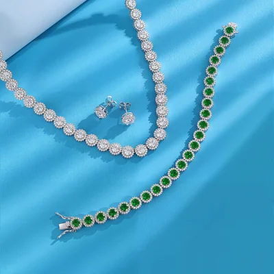 White Gold Tennis Set of Three by Gemsme