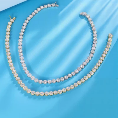5mm Tennis Necklace by Gemsme, 5mm Gold