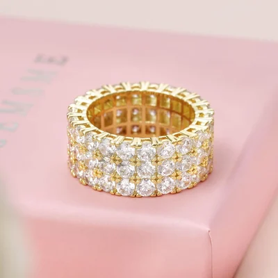 Three-Row Eternity Ring by Gemsme, Gold