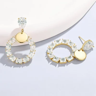 Square and Pear Drop Earrings by Gemsme