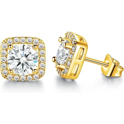 Halo Necklace, Earrings and Ring Set by Gemsme, Gold