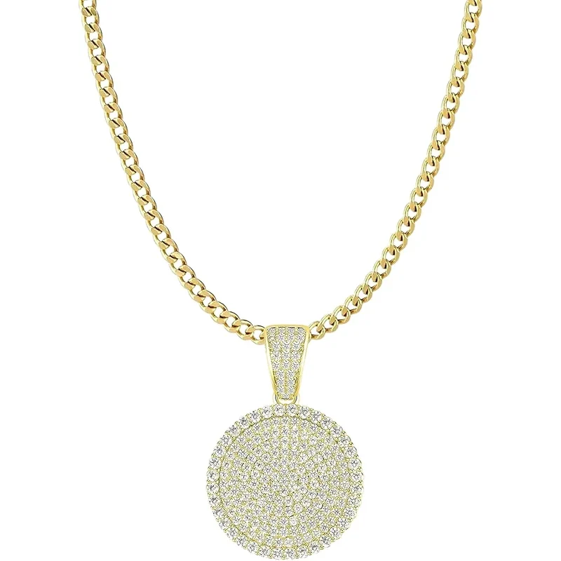 Pavé Disc Pendant by Gemsme, Gold Plated