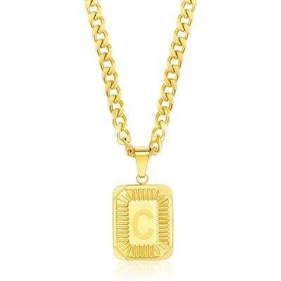 Initial Letter Pendant by Gemsme, Yellow Gold · C