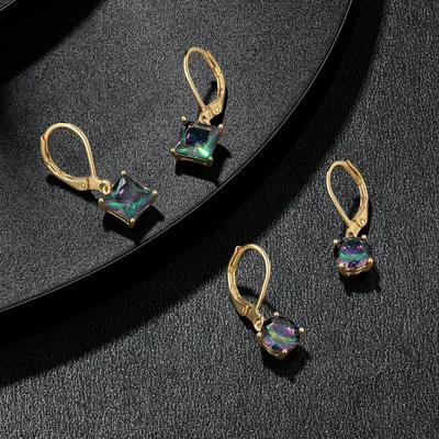 Leverback Drop Earring Set by Gemsme, Gold · Rainbow