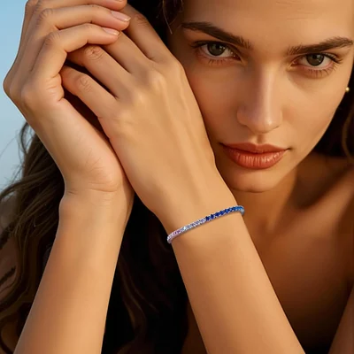 Colorful 3mm and 4mm Tennis Bracelet by Gemsme, 3.0mm · White Gold Plated