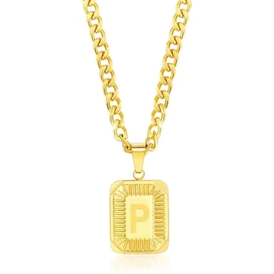 Initial Letter Pendant by Gemsme, Yellow Gold · P